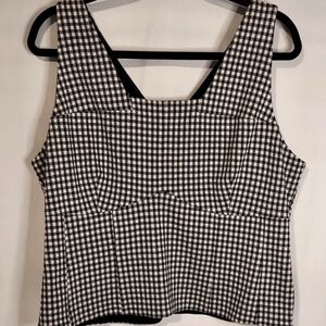 CAbi 6142 Black and white Bombshell Tank sz L EUC!